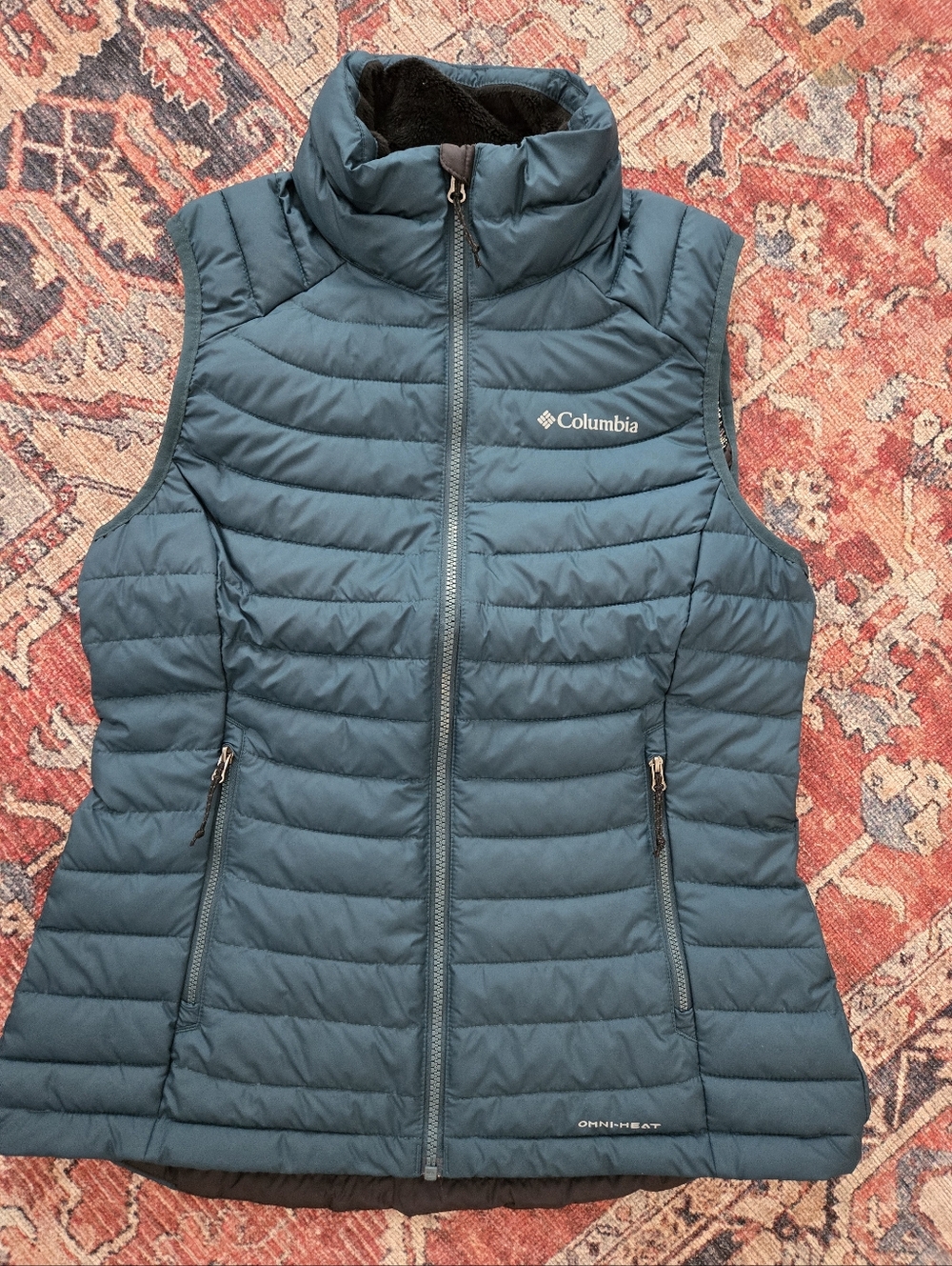 Columbia Women's Teal Quilted Puffer Omni Heat Vest S Like New